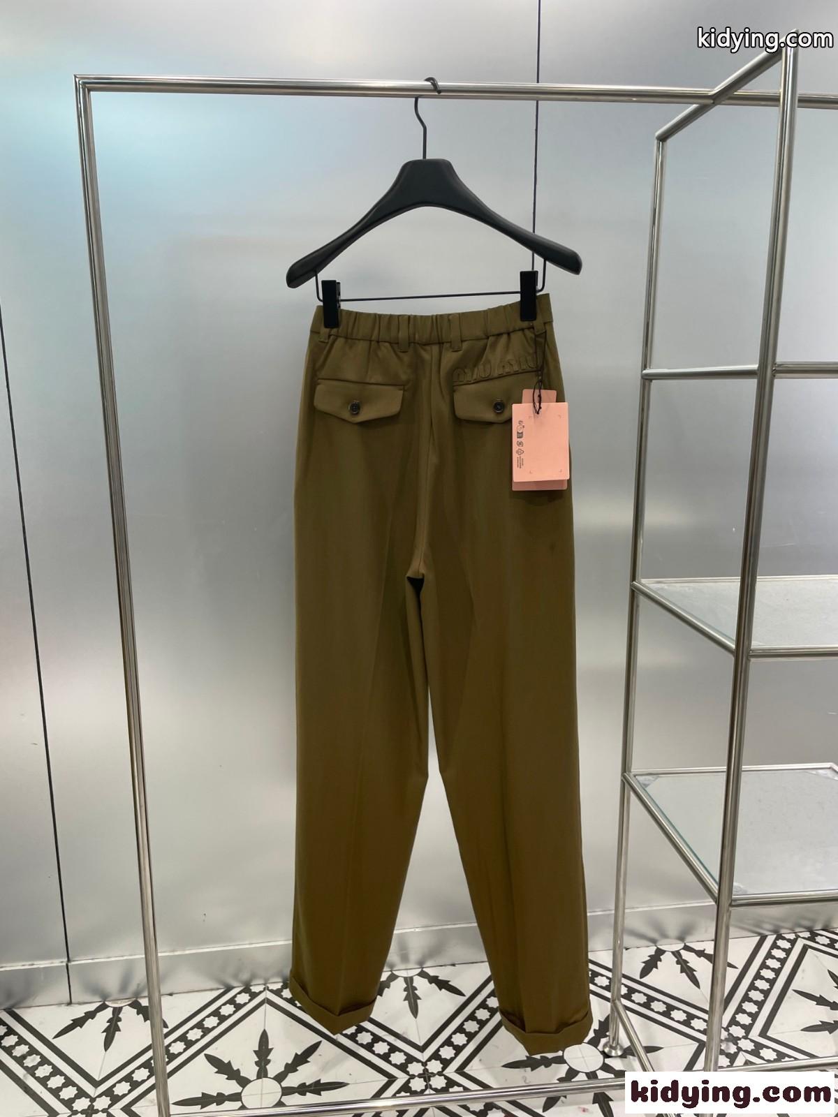 カジュアル レディース ギャバジン パンツ ミュウミュウ パンツ コピー-1