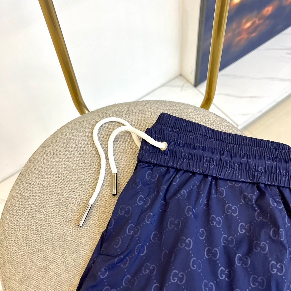 上品 おしゃれ GGジャガード グッチ パンツ コピー メンズ ショートパンツ ブルー-0