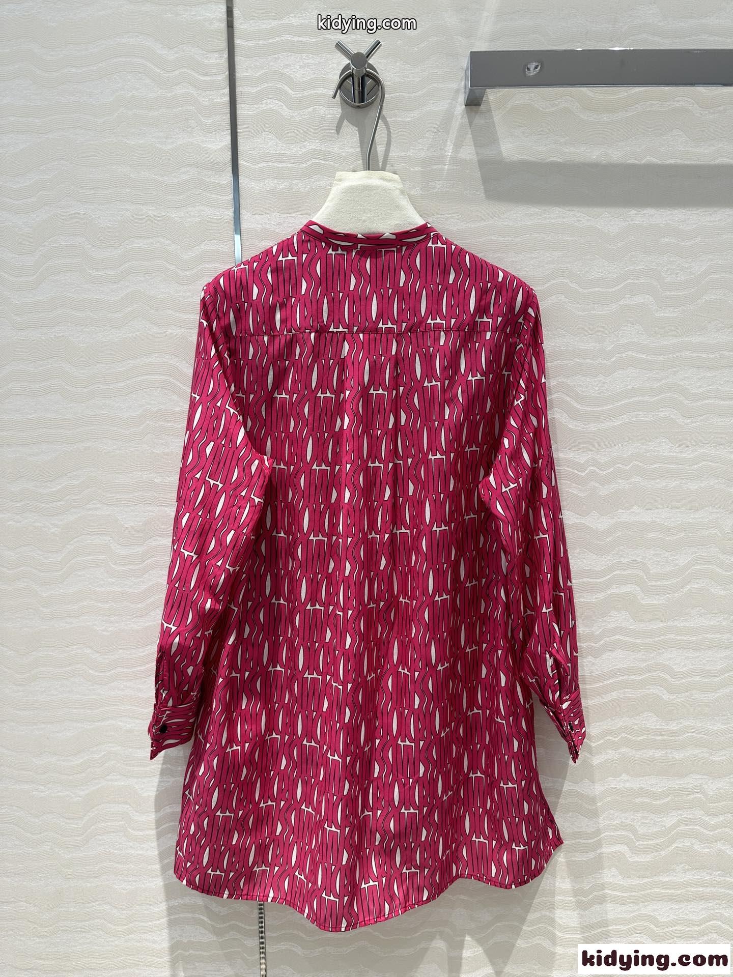 Miss Dior Allover コットン＆シルクブラウス クリスチャン・ディオール シャツ コピー ピンク-4
