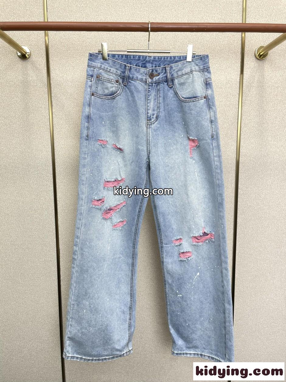 お洒落 ダメージ加工 デニムパンツ クロムハーツ ジーンズ 偽物 合わせやすい-1