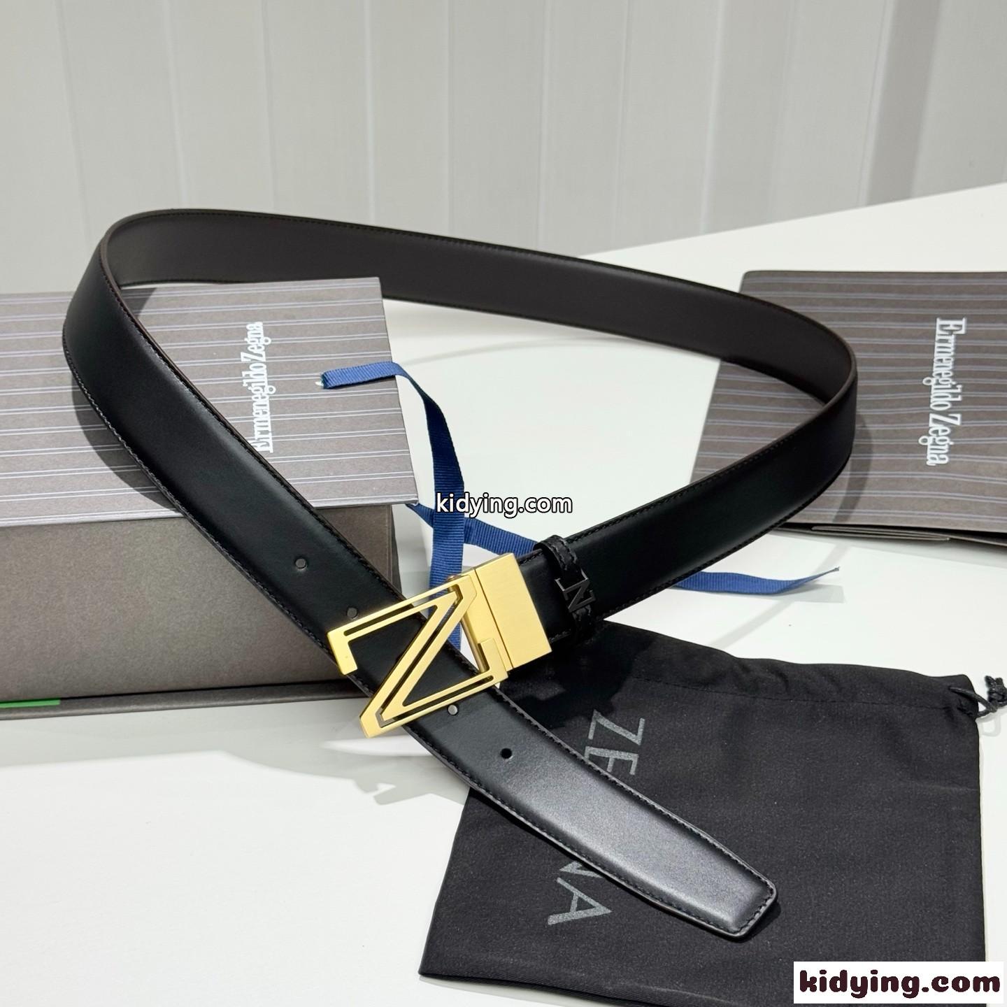 エルメネジルド・ゼニア ベルト コピー シンプル 上品 レザーベルト リバーシブル-1