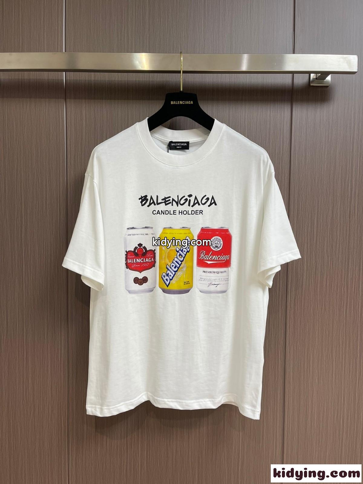 おしゃれ プリント コットン クルーネック 半袖Tシャツ バレンシアガ Tシャツ コピー-0