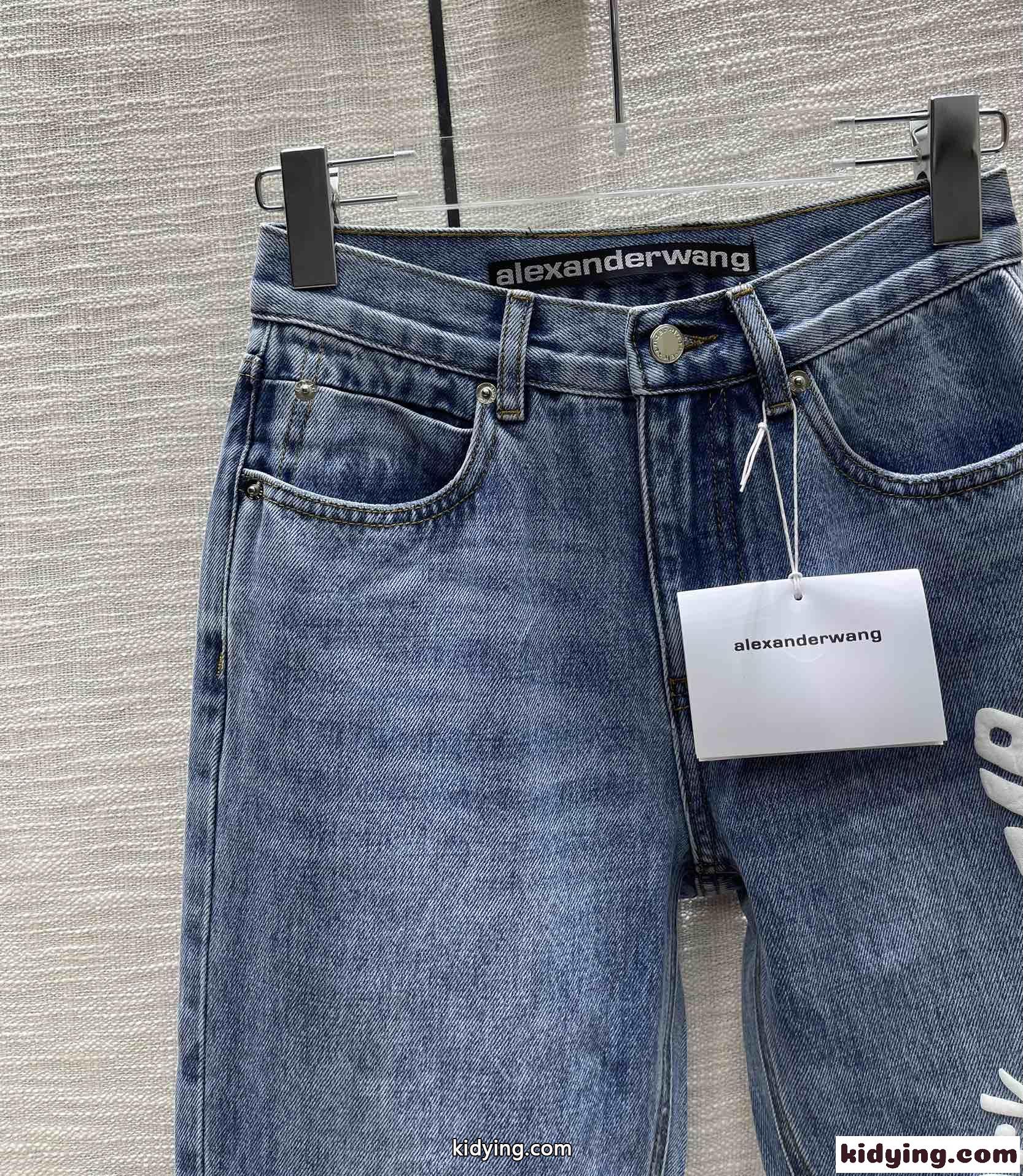 おしゃれ ロゴ ストレート デニムパンツ アレキサンダーワング ジーンズ コピー-0