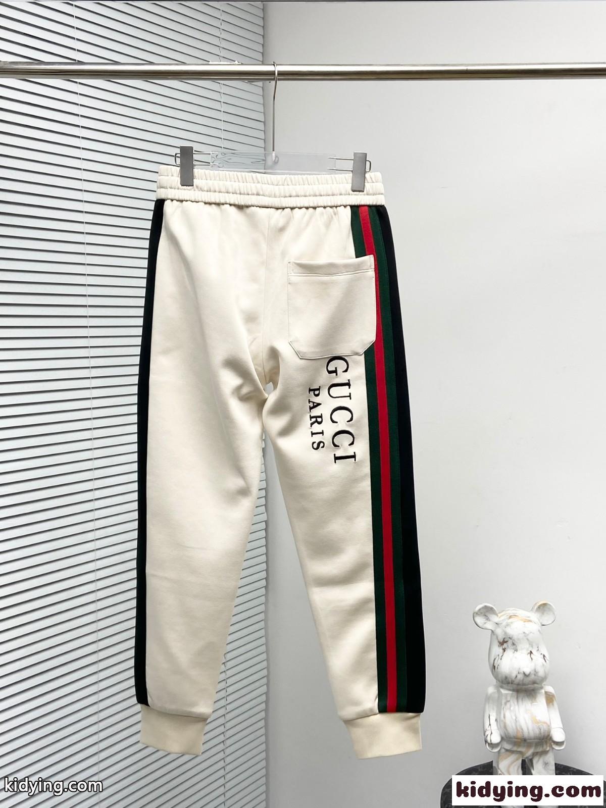 カジュアル ロゴ入り グッチ パンツ コピー メンズ スウェットパンツ ホワイト-2
