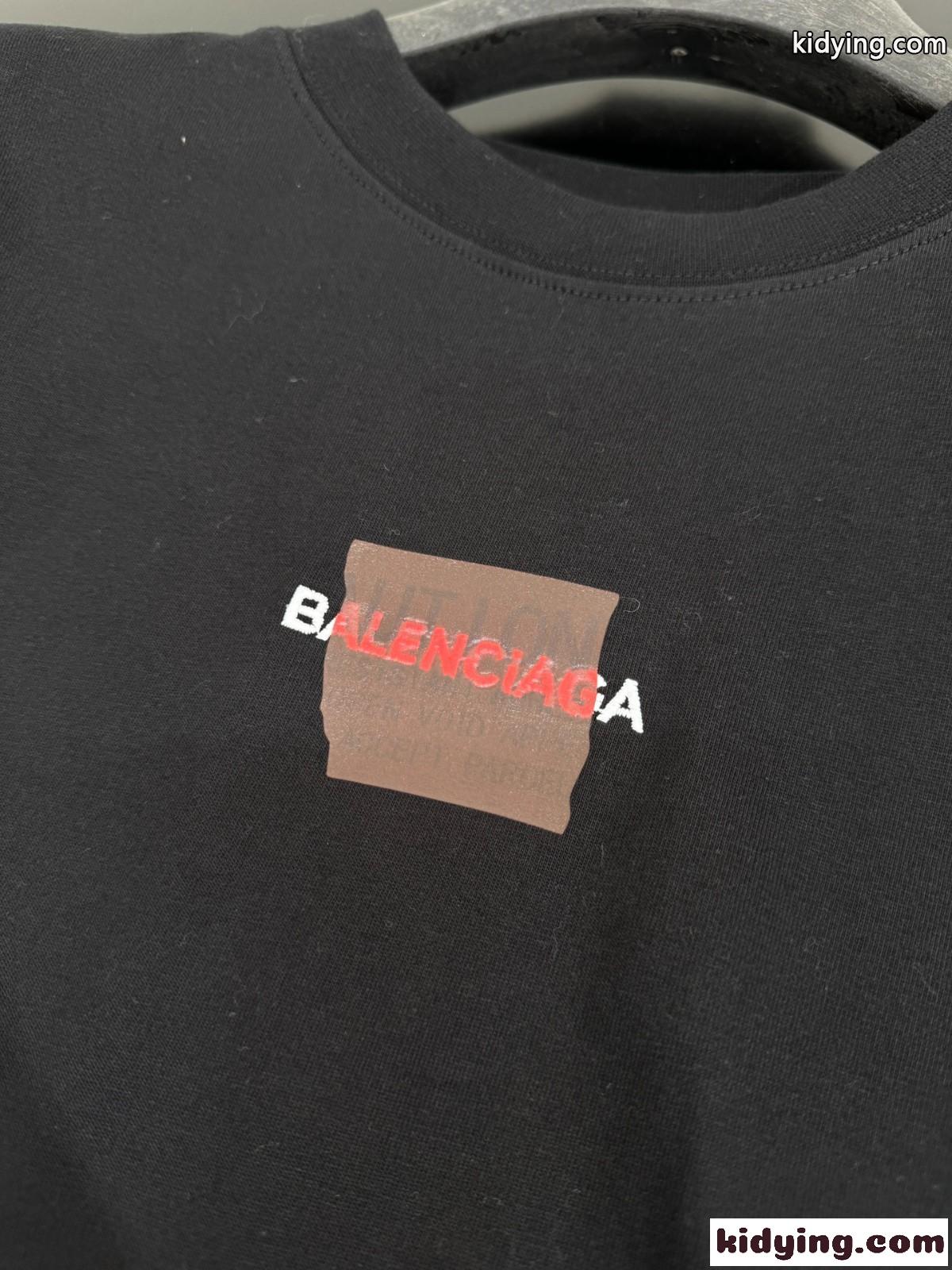 ユニセックス バレンシアガ TAPED BALENCIAGA BACK Tシャツ コピー ブラック-2