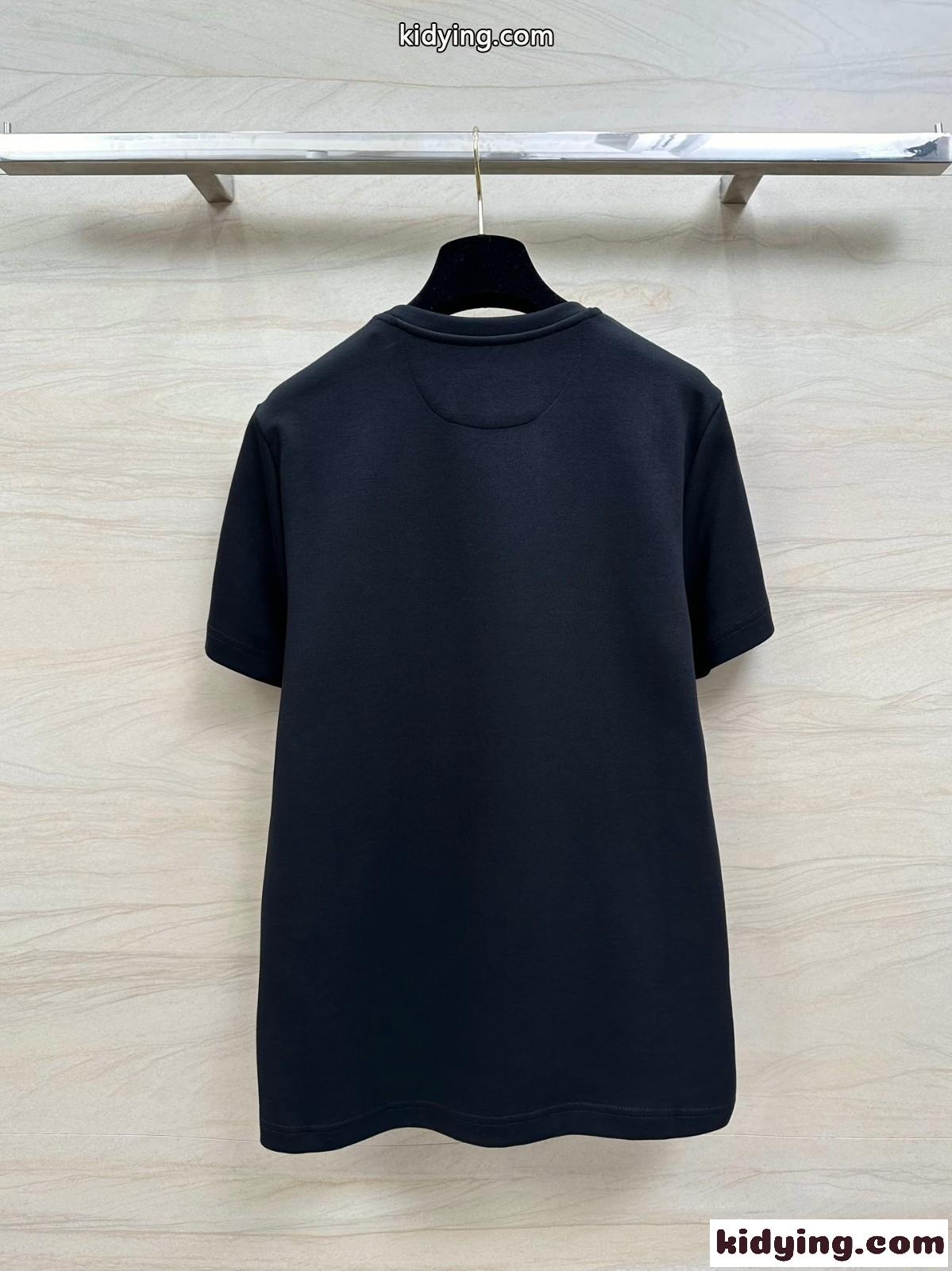 ユニセックス コットン クルーネック 半袖Tシャツ フェンディ Tシャツ コピー-4