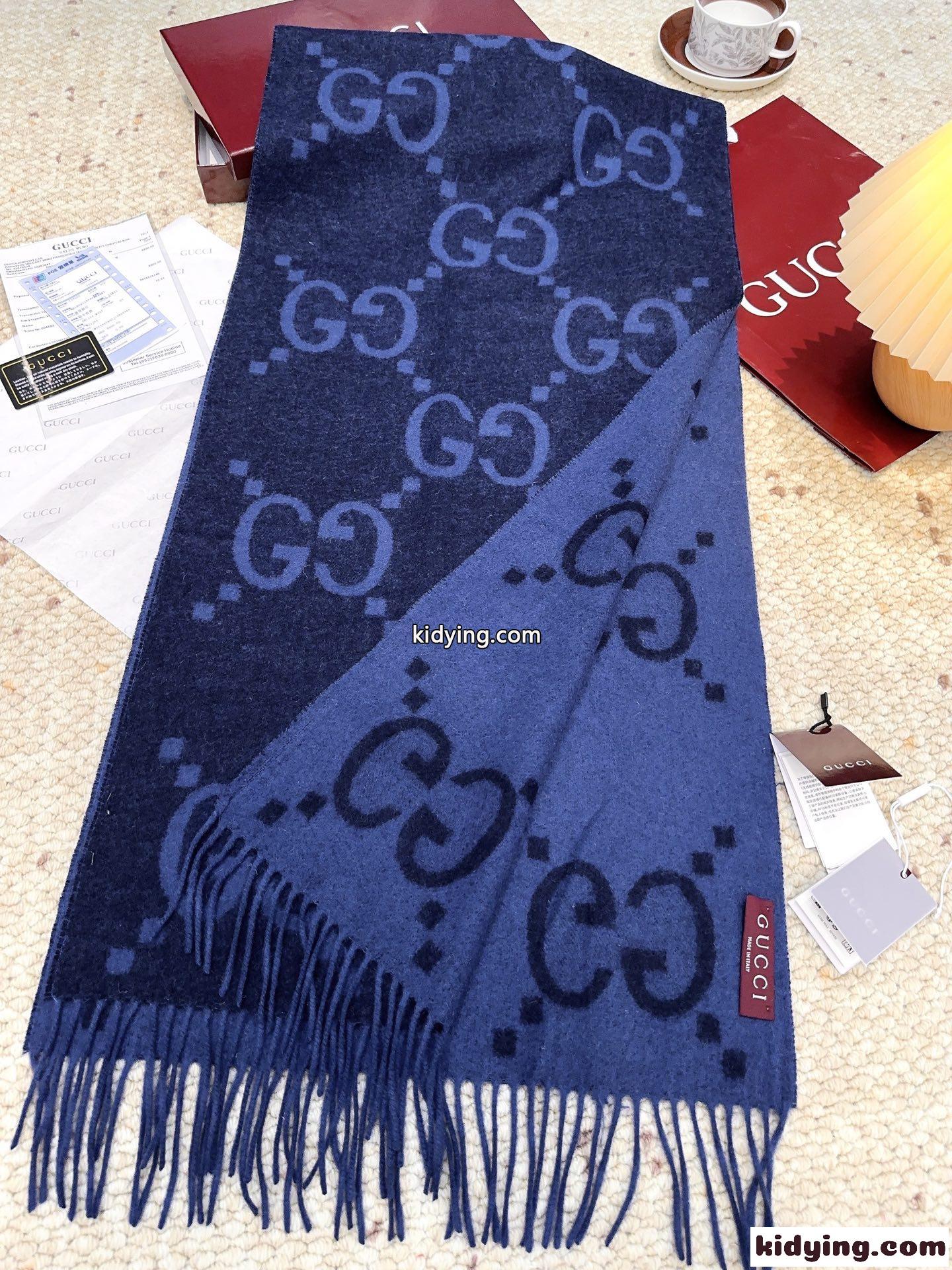ジャンボGG リバーシブル ユニセックス グッチ スカーフ 偽物 カシミヤ マフラー-4