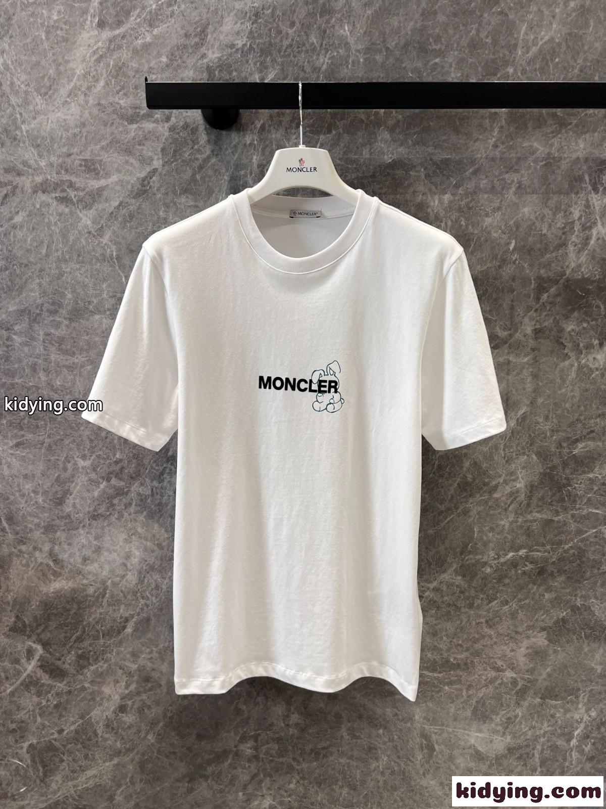 モンクレール Tシャツ コピー シンプル ロゴ入り コットン 半袖Tシャツ ユニセックス ホワイト-1