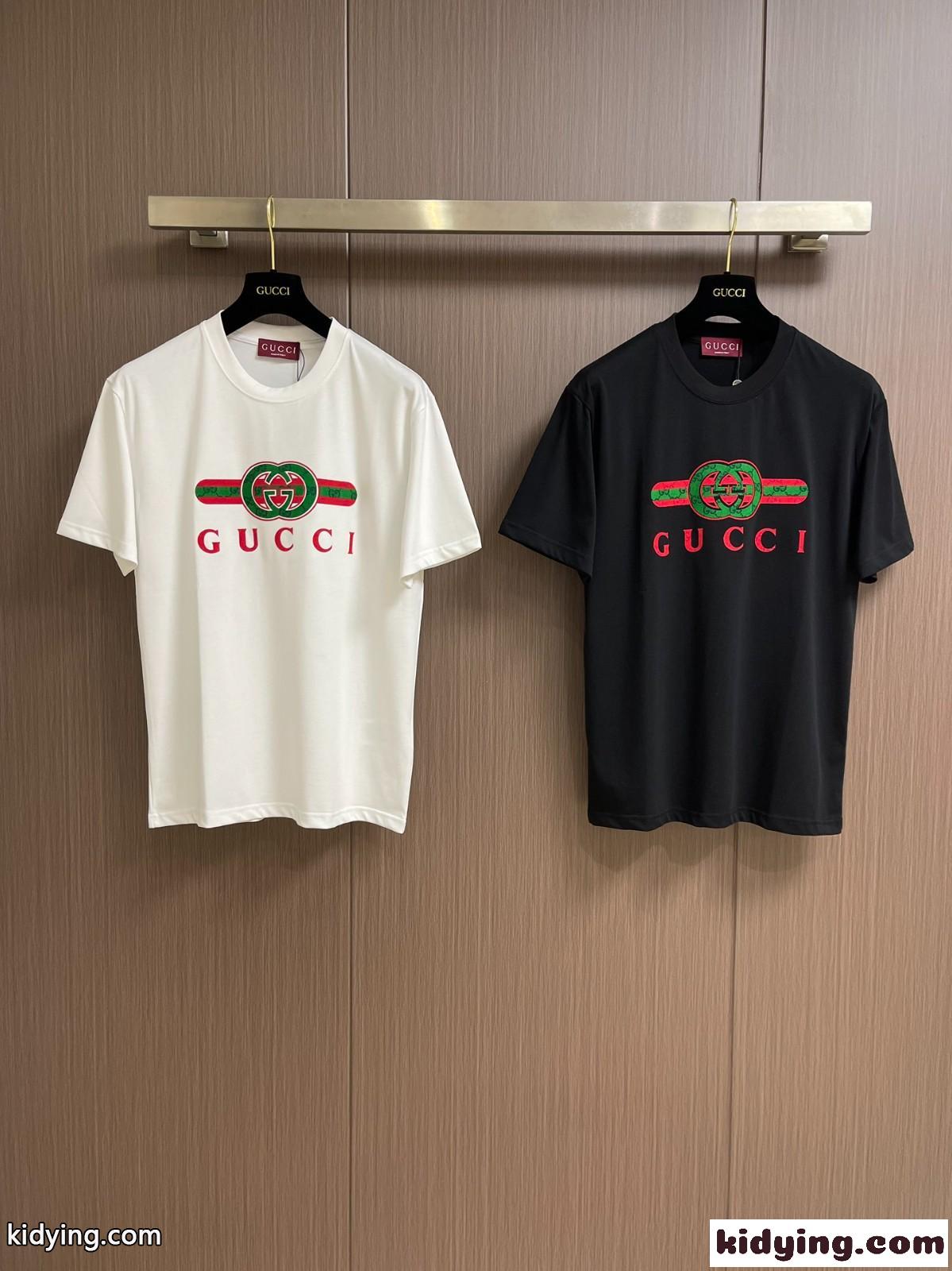 おしゃれ グッチ Tシャツ コピー クルーネック ロゴプリント コットン 半袖Tシャツ-0
