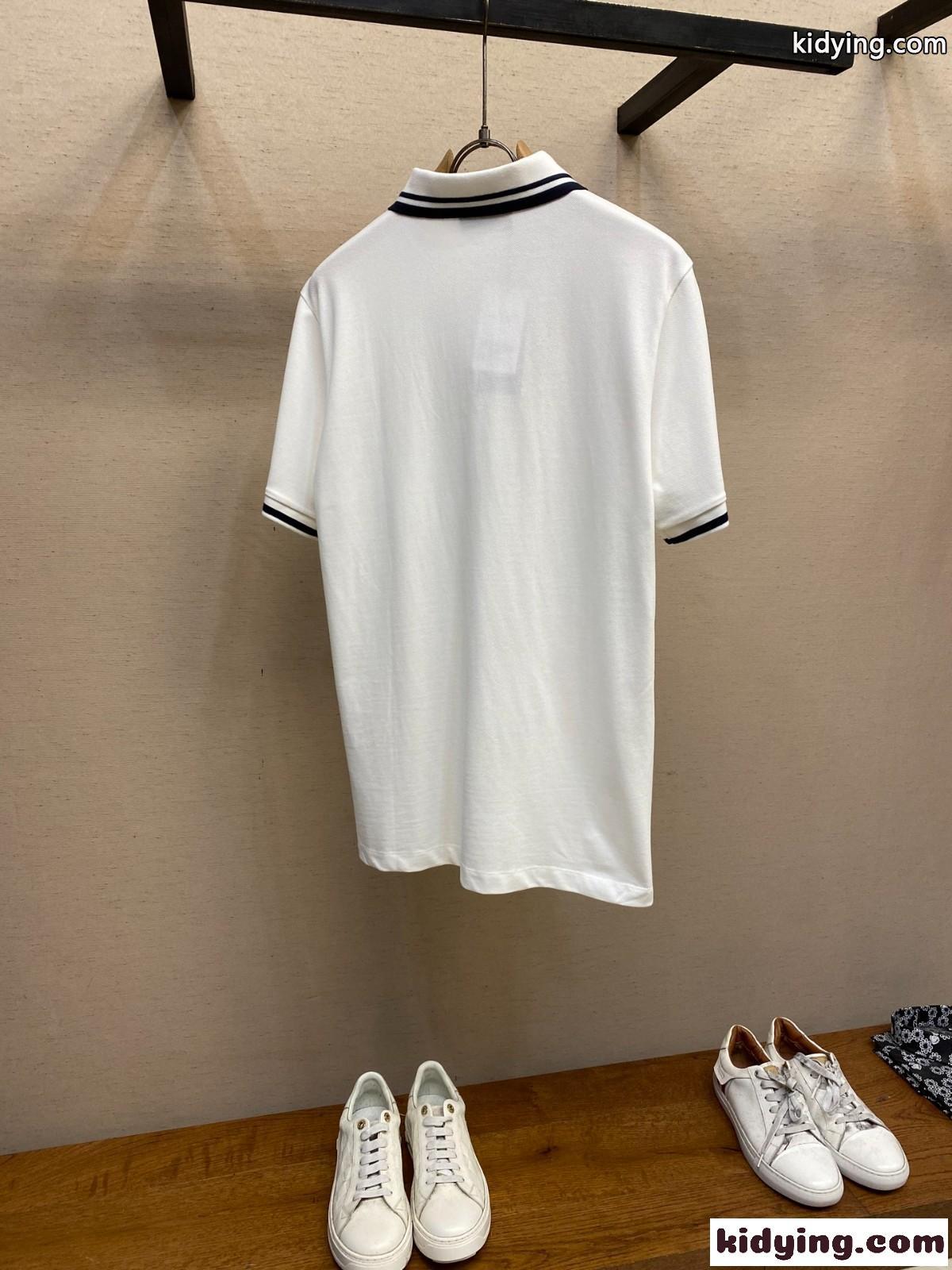 カジュアル コットン 半袖 ポロシャツ グッチ Tシャツ コピー メンズ トップス ホワイト-0
