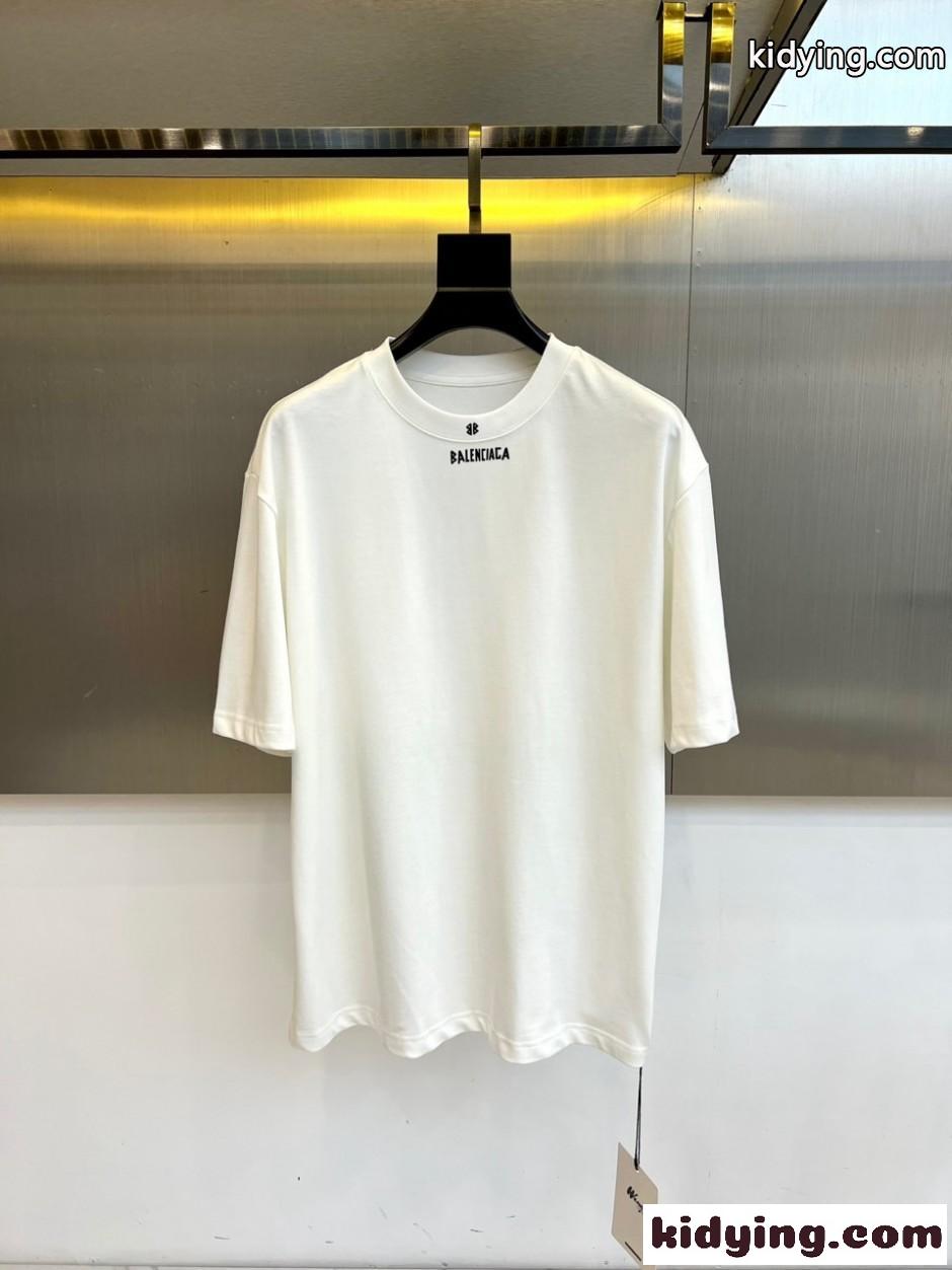 ミニロゴ オーバーサイズ 半袖Tシャツ バレンシアガ Tシャツ 偽物 ホワイト-0