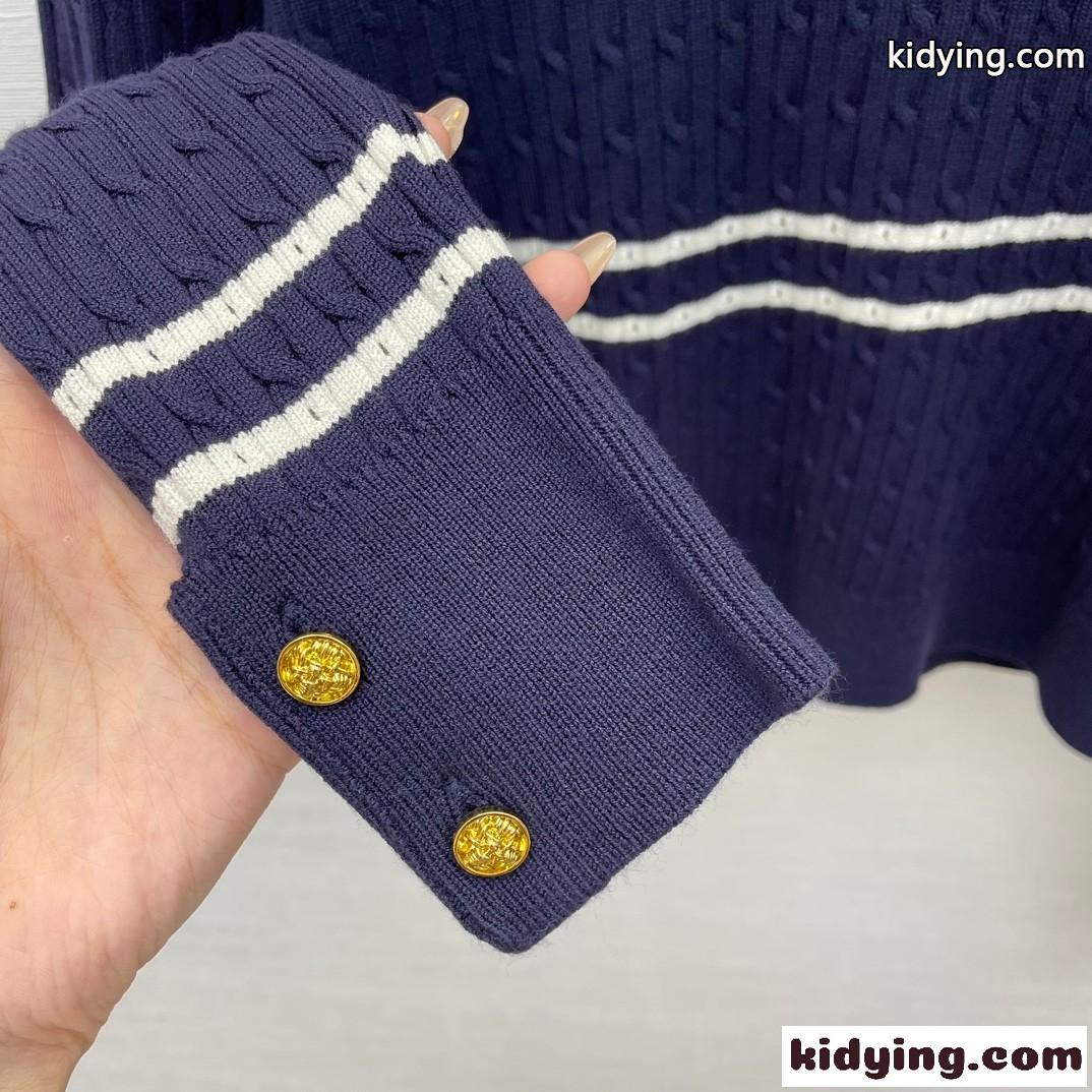 おしゃれ ロゴ 刺繍 長袖 ポロニット イヴ・サンローラン セーター コピー-3