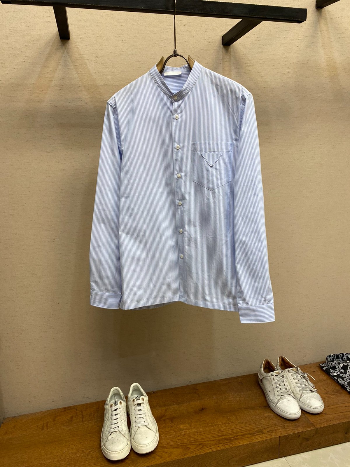 上品 洗練された オフィサーシャツ プラダ シャツ コピー メンズ トップス-0