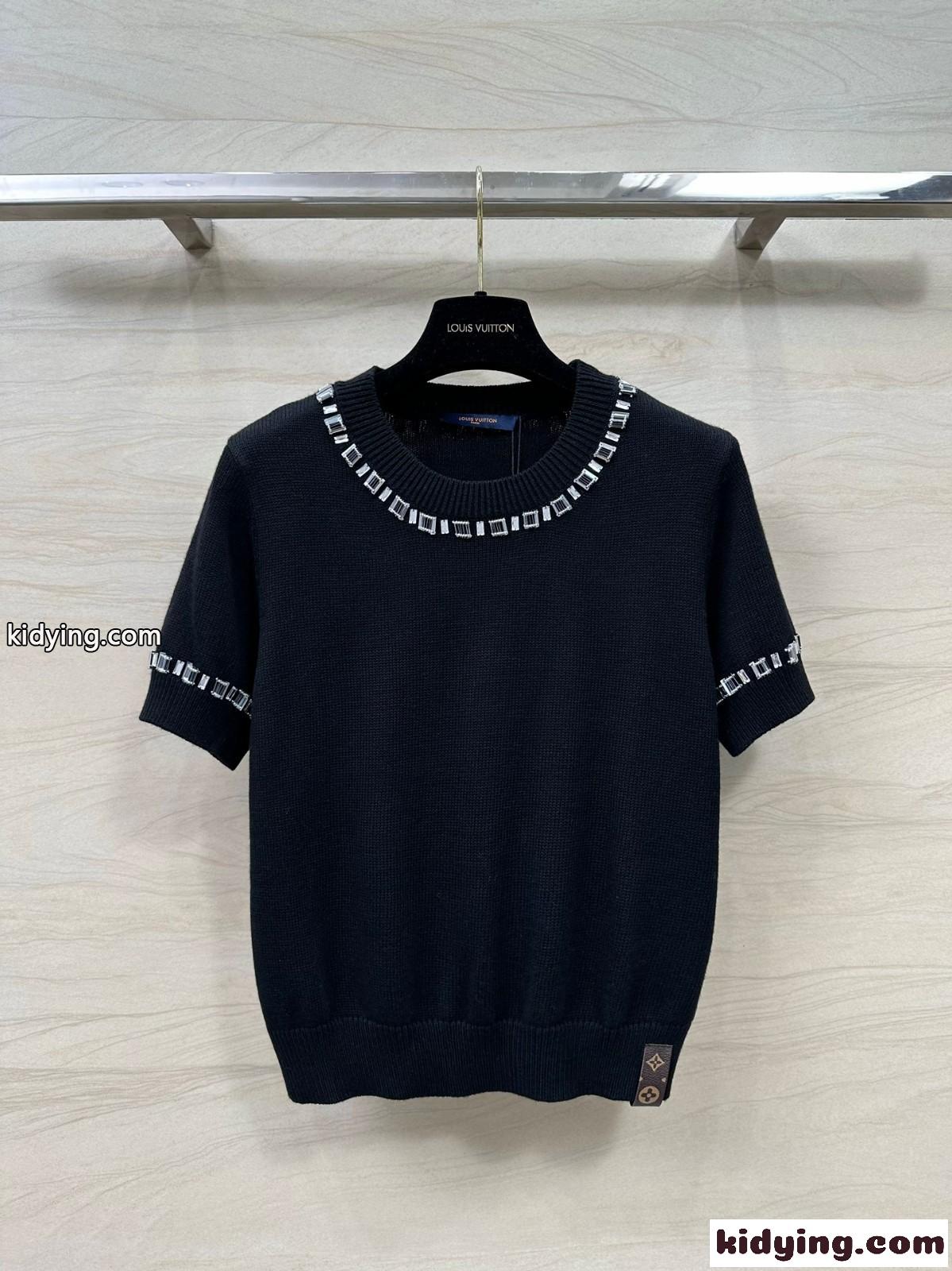 ビーズトリムニットトップ ルイ・ヴィトン Tシャツ 偽物 エレガント-2
