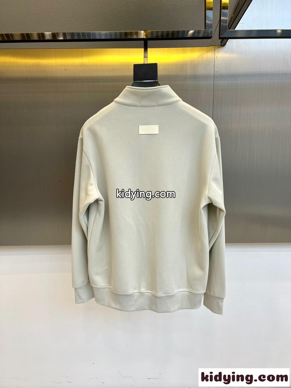 トライアングルロゴ ハーフジップ スウェットシャツ プラダ Tシャツ 偽物 コットン-4