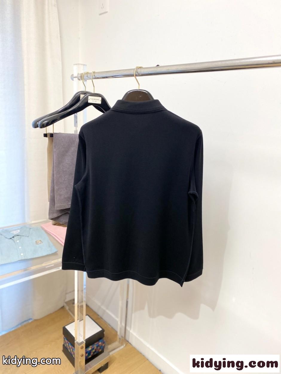 シンプル 洗練された ロゴ刺繍 フェンディ ニット 偽物 ニットポロ ブラック-4