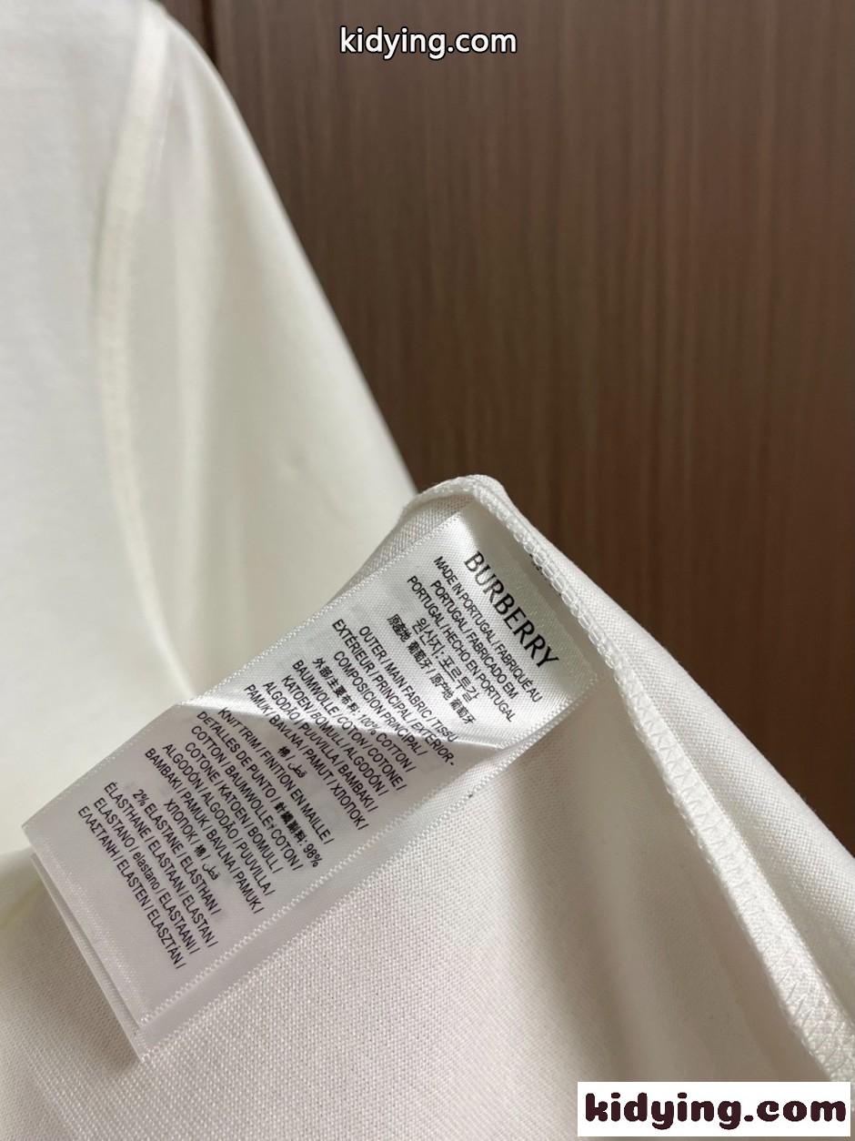 シンプル 洗練された ロゴ コットンTシャツ バーバリー Tシャツ 偽物 ホワイト-4