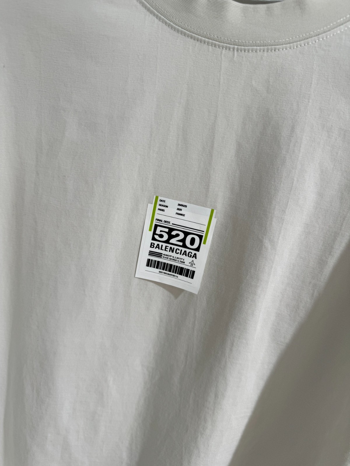 Airport Tag オーバーサイズ半袖Tシャツ バレンシアガ Tシャツ コピー ベージュ-2