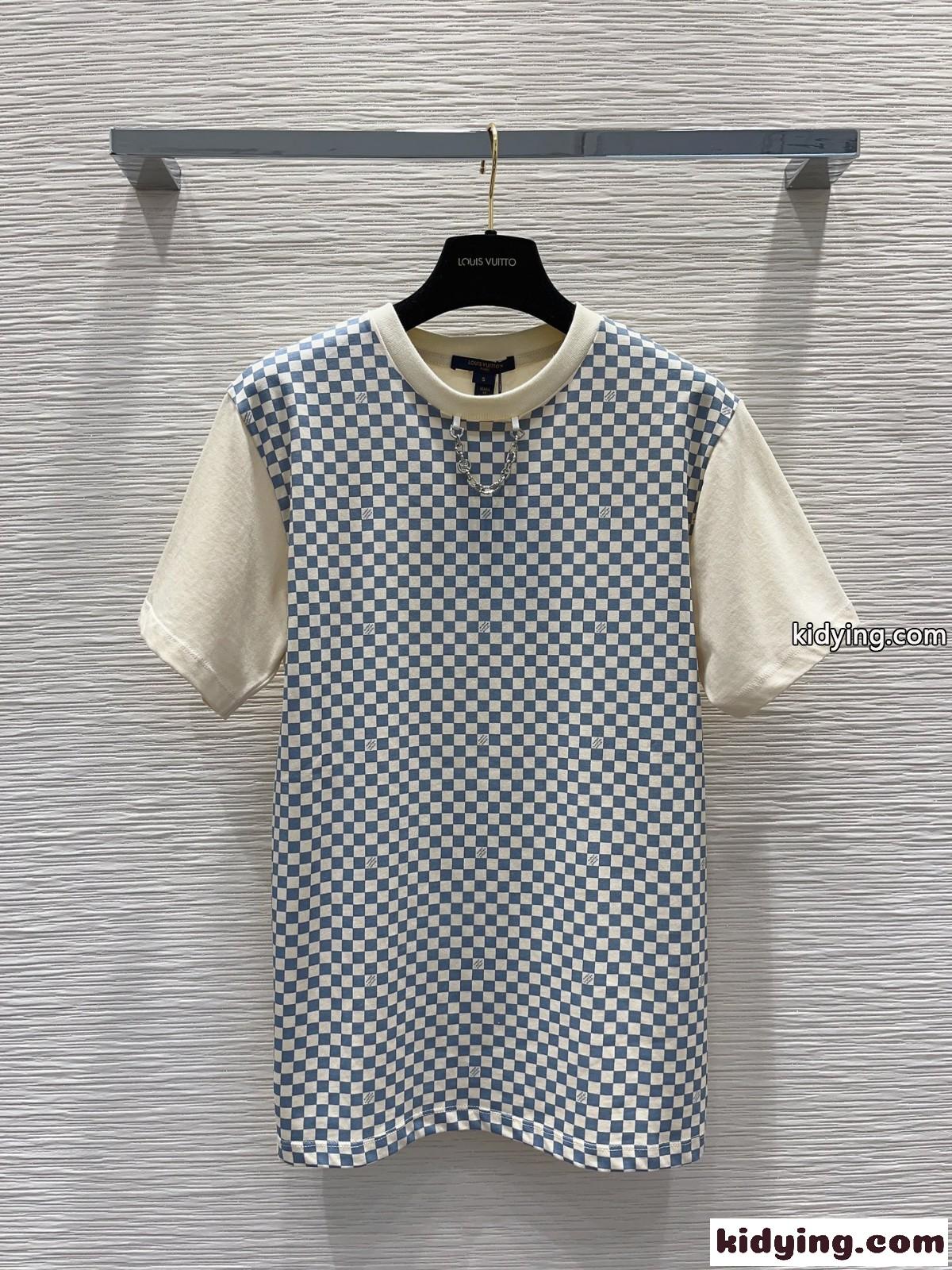 ダミエフロントTシャツ ルイ・ヴィトン Tシャツ 偽物 半袖 トップス-0