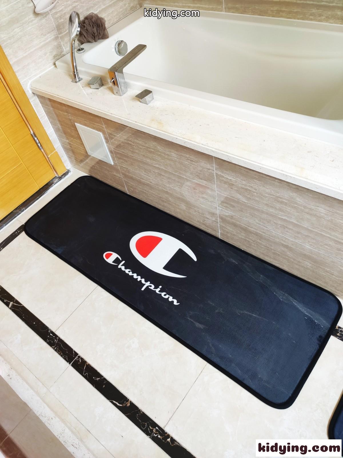 バスマット キッチン 玄関マット 滑り止め おしゃれ 洗える チャンピオン トイレマット コピー 2点セット-1