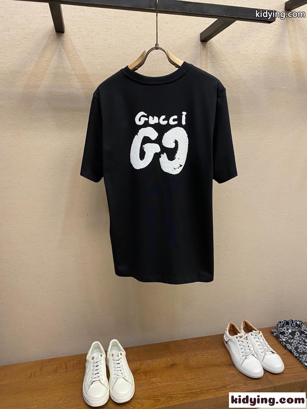 カジュアル リラックス 半袖Tシャツ グッチ Tシャツ コピー コットン トップス-2