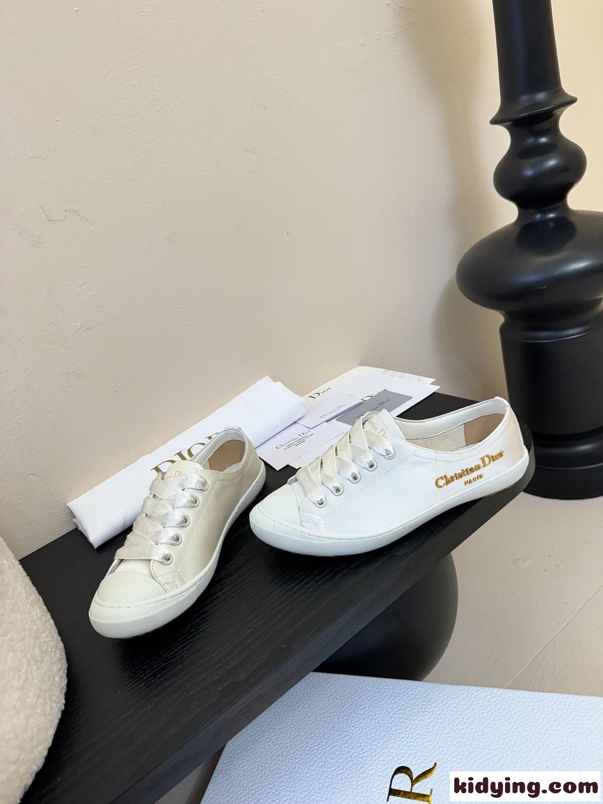 Dioriviera Dior Lucky スニーカー ディオール スーパーコピー サテン ホワイト-3