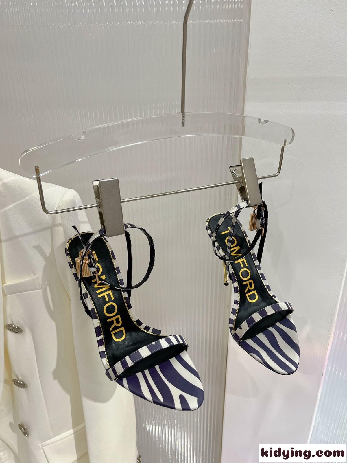 セクシー ゼブラプリント 11cm ピンヒールサンダル トムフォード サンダル コピー レディース-4