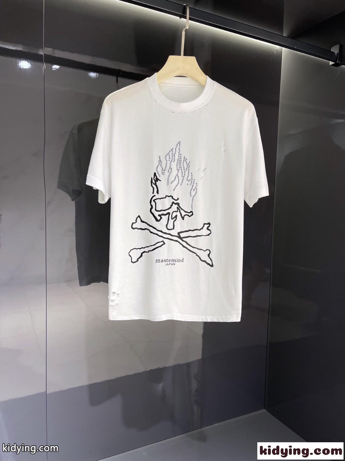 カジュアル マスターマインド・ジャパン 半袖Tシャツ コピー ファッション 目を引く 個性的 ダメージ加工 プリント-1