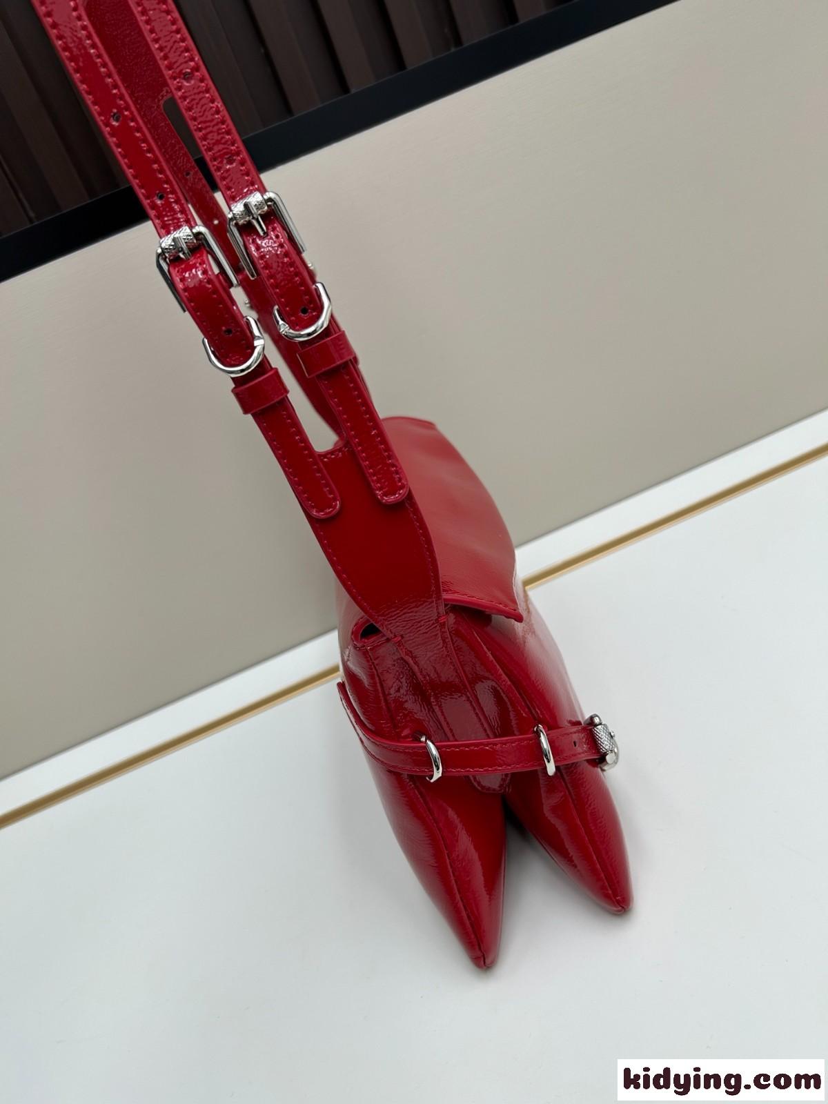 ジバンシィ プティ ヴォワイユー レザー ショルダーバッグ スーパーコピー レッド-1