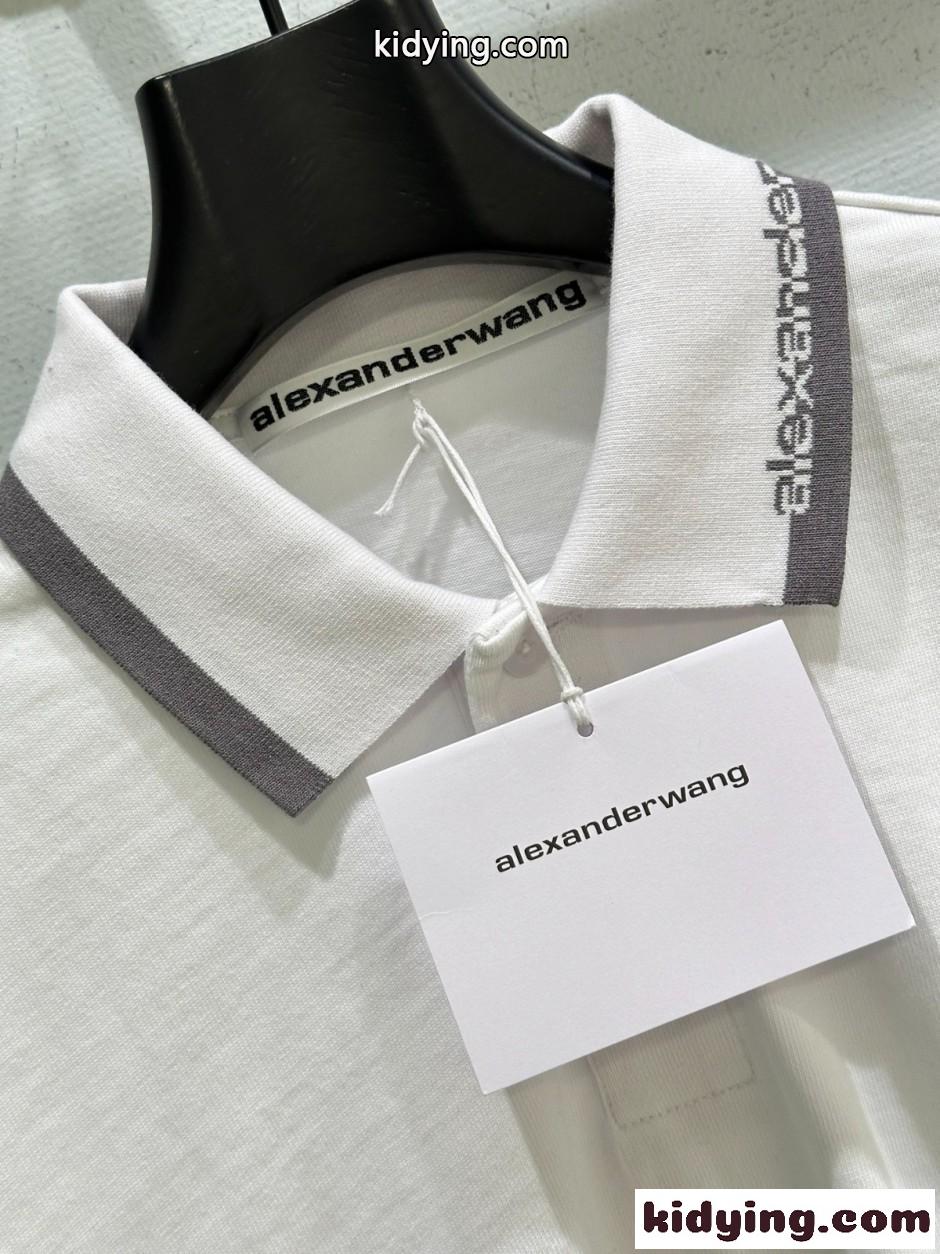 アレキサンダーワング Tシャツ コピー 上品 洗練された コットン 長袖 ポロシャツ ホワイト-2