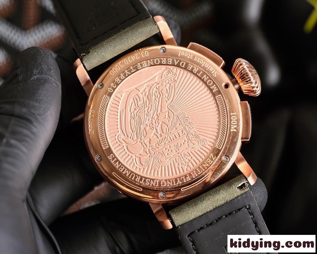 多機能 レトロ オシャレ ゼニス 時計 コピー メンズ 腕時計 人気 夜光 47mm クオーツムーブメント-4