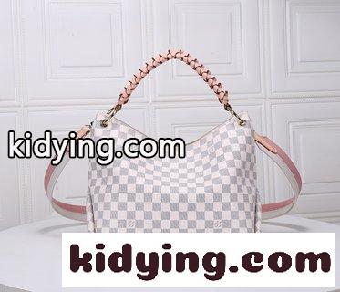 Beaubourg Hobo中号手袋取材Monogramは 手で縁染めしたものを織り革の柄にして独特の意味をつけている ルイ・ヴィトン バッグ ピンクコピー-3