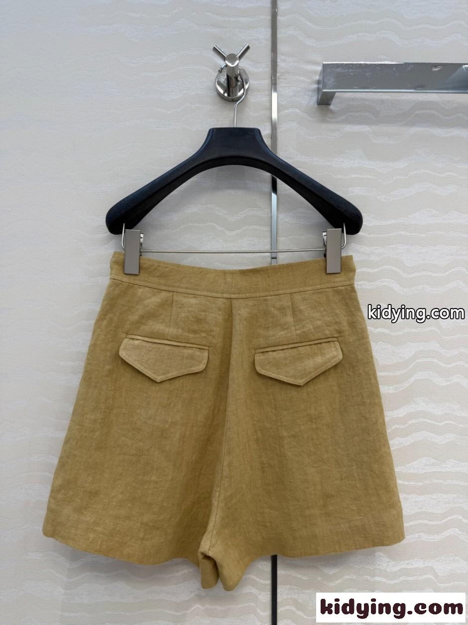 爽やか リネン ショートパンツ ラルフローレン パンツ 偽物 カーキ-4