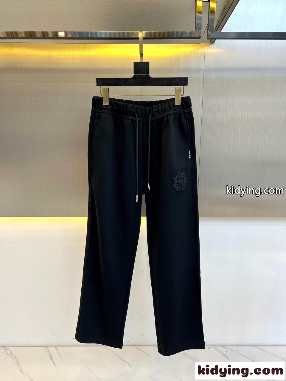 カジュアル クロムハーツ パンツ コピー ロゴ入り スウェットパンツ ブラック-0