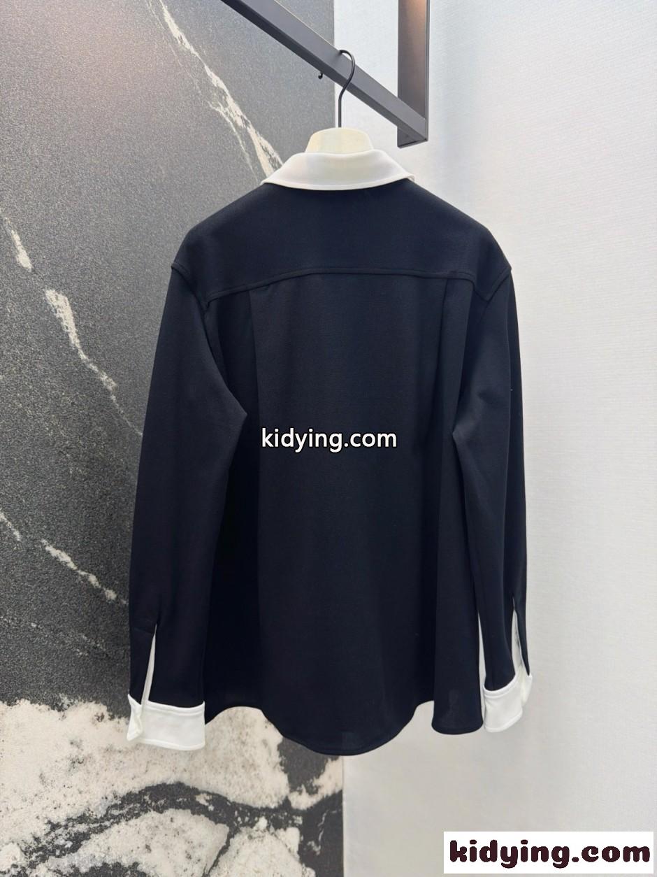 洗練された カジュアル 配色 トップス セリーヌ Tシャツ コピー ブラック-3