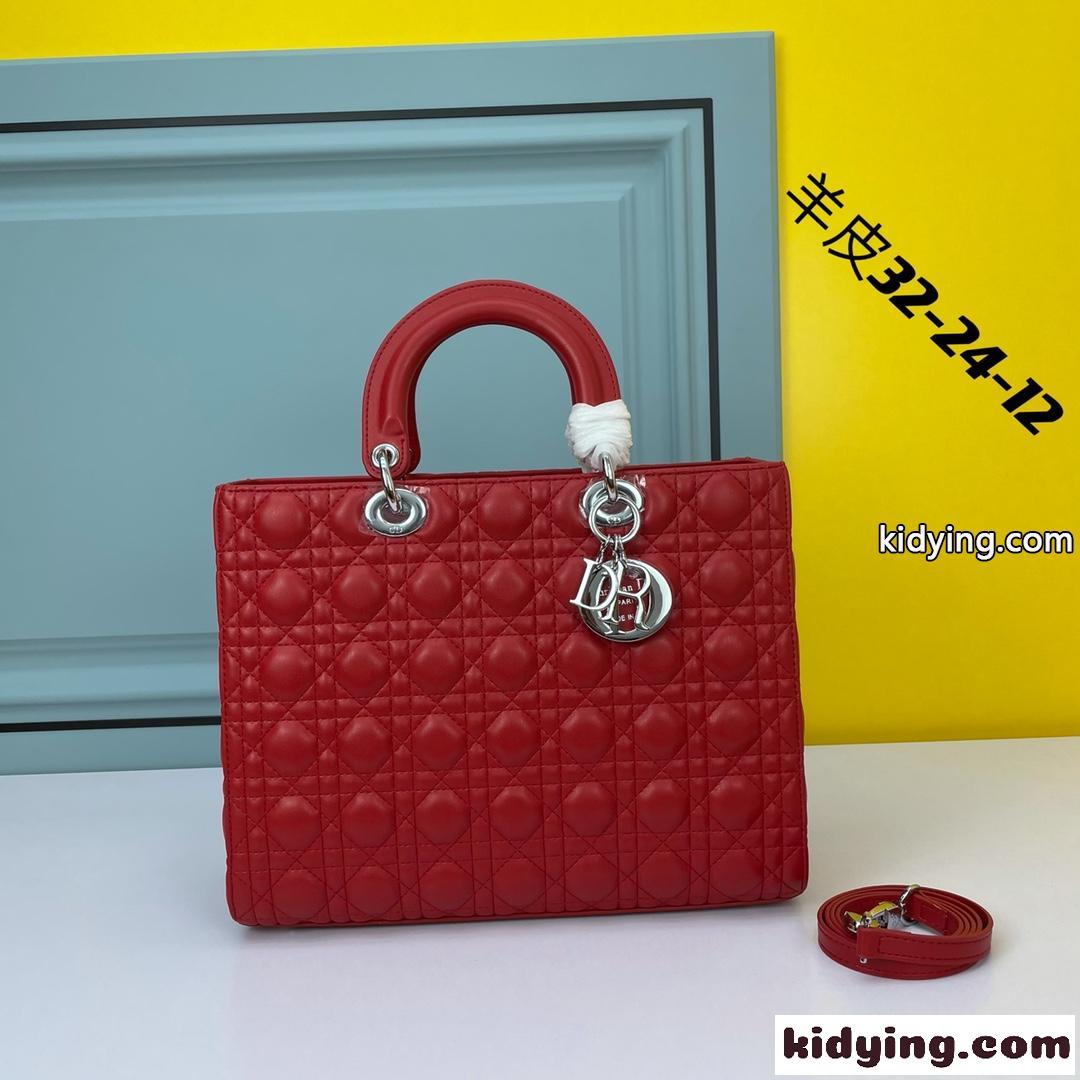 LADY DIOR ラージバッグ クリスチャン・ディオール スーパーコピー ラムスキン レッド-1