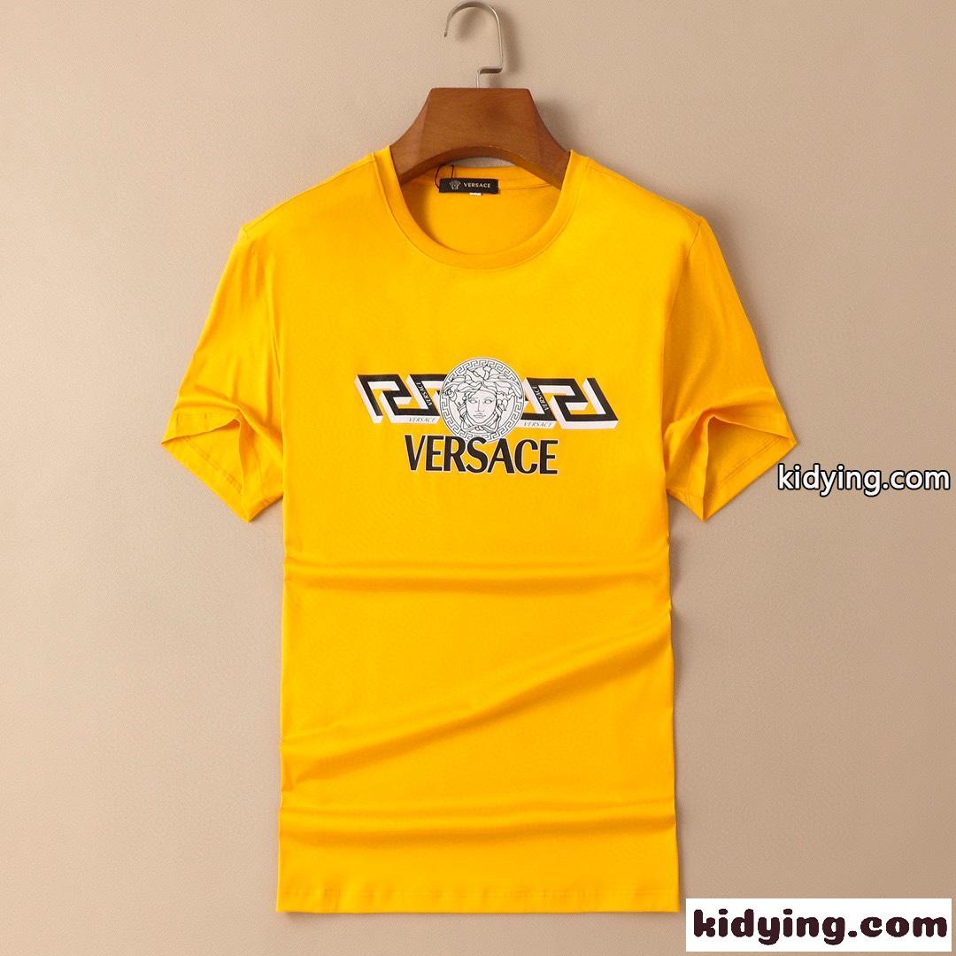 5色あり シンプル 高級感 ロゴ プリント クルーネック 定番 ヴェルサーチェ 半袖Tシャツ コピー 柔らかい 快適 トップス-4