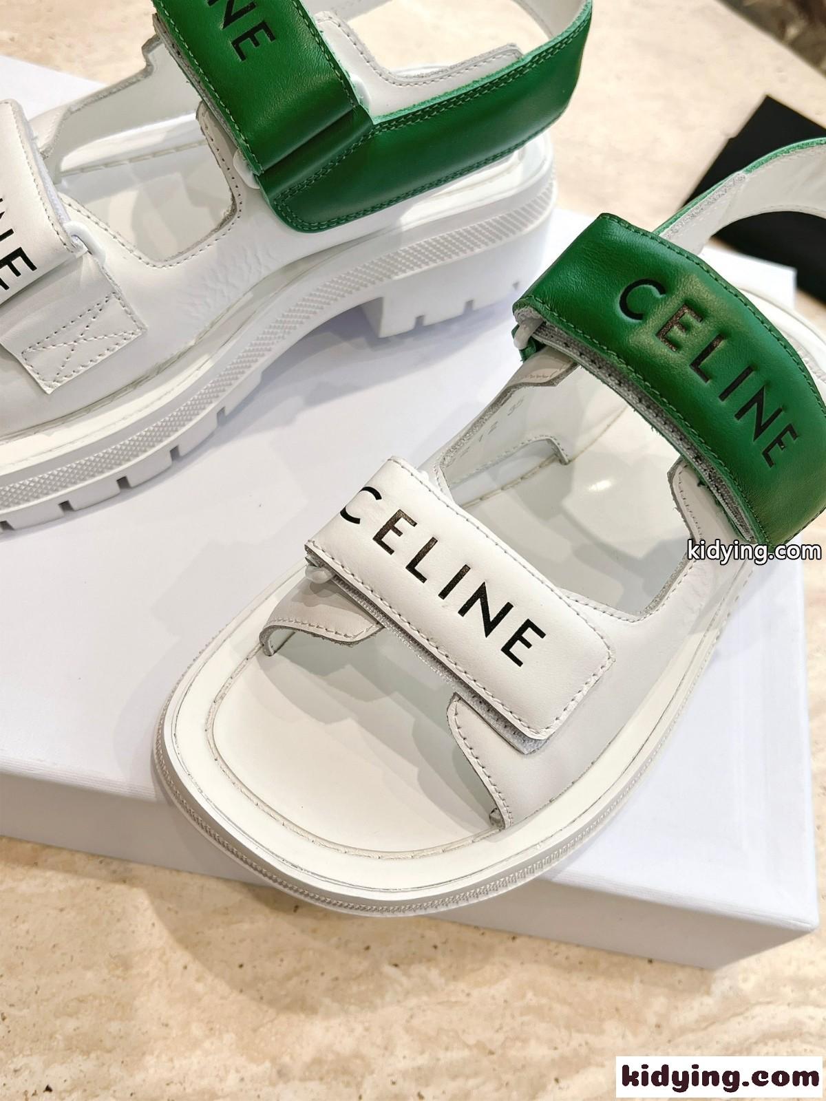 セリーヌ サンダル コピー CELINE レオ ベルクロストラップ サンダル レディース-2