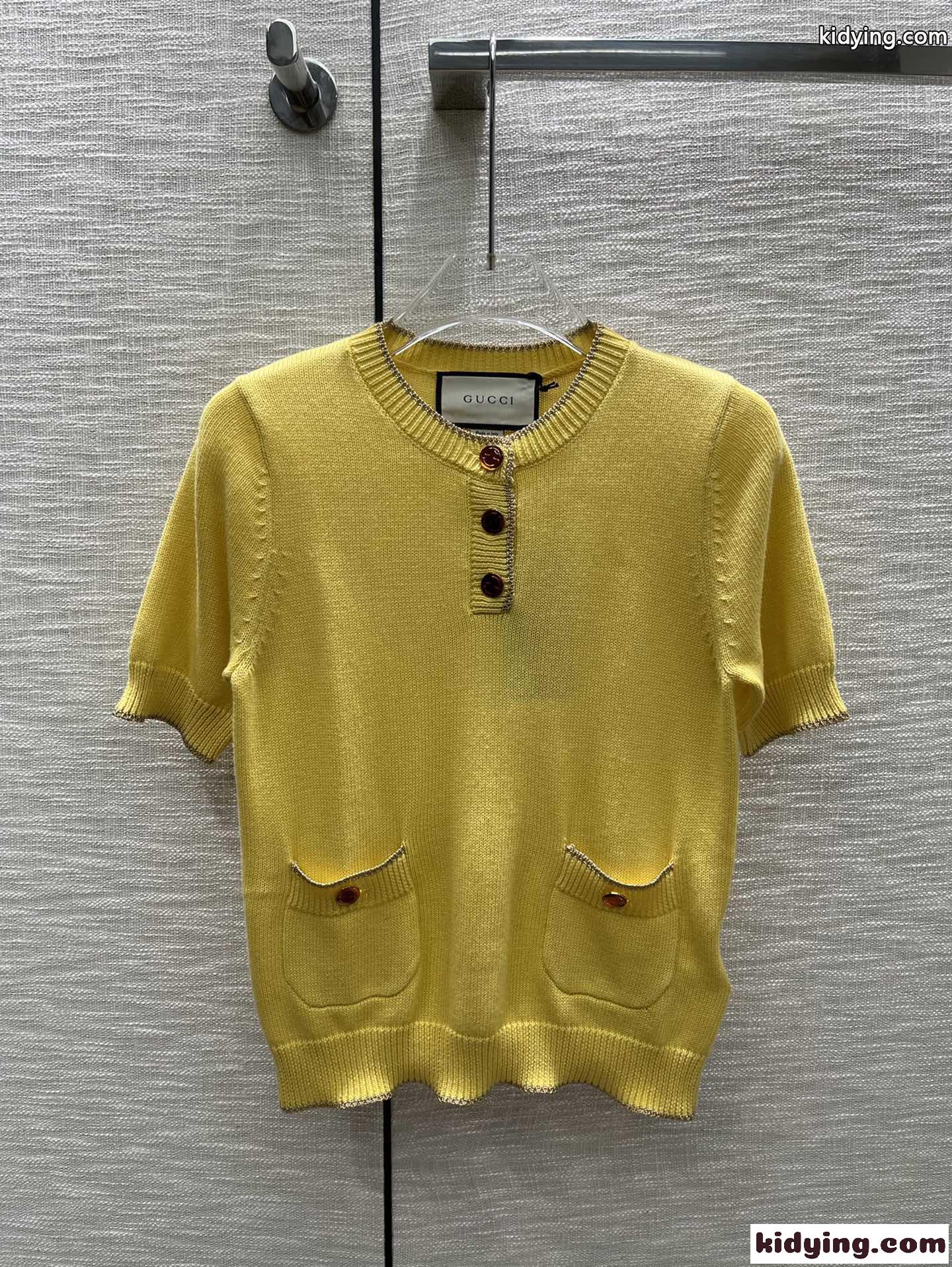 人気 快適 コットン ラメ ニット Tシャツ グッチ セーター コピー レディース 半袖 クルーネック-5