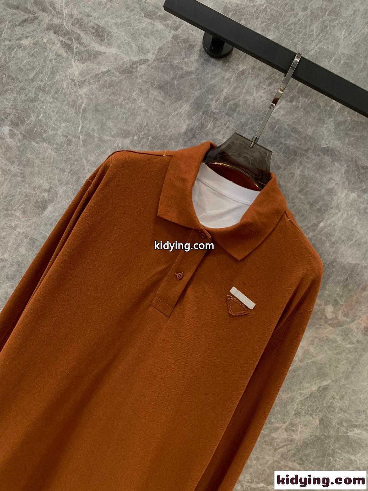 カジュアル ゆったり 長袖 ポロシャツ プラダ Tシャツ コピー 合わせやすい-1
