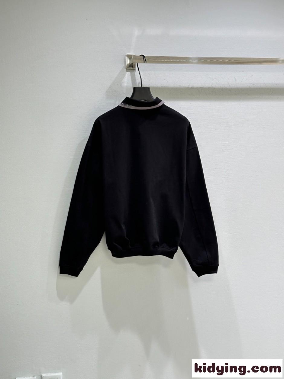 上品 洗練された コットン 長袖 ポロシャツ アレキサンダーワング Tシャツ コピー ブラック-3