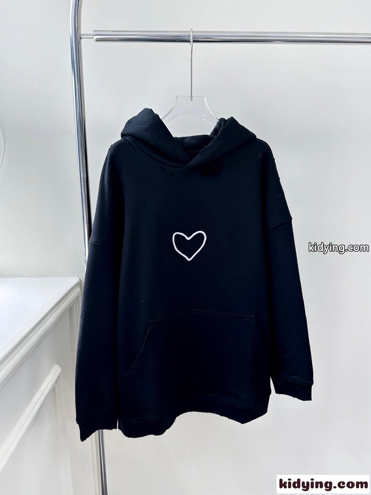 LOVEY HOODIE オーバーサイズ バレンシアガ パーカー コピー ブラック-0