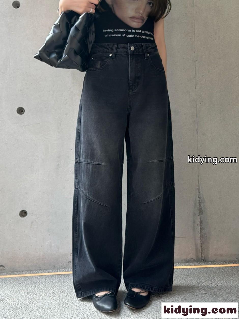 ロエベ ジーンズ コピー お洒落 合わせやすい ワイドデニムパンツ ロングパンツ-4