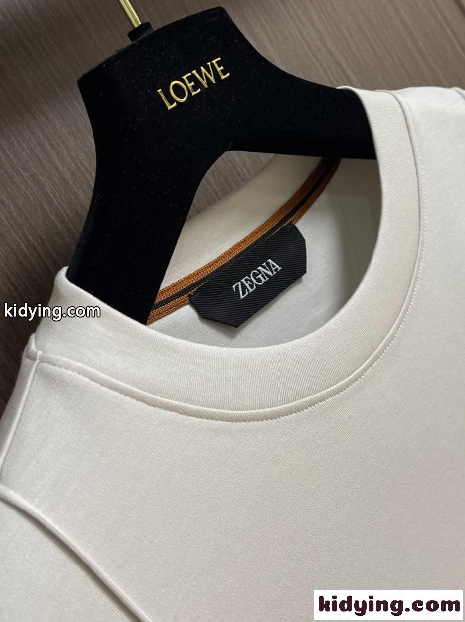 エルメネジルド・ゼニア Tシャツ 偽物 洗練された シンプル コットン 長袖Tシャツ-2