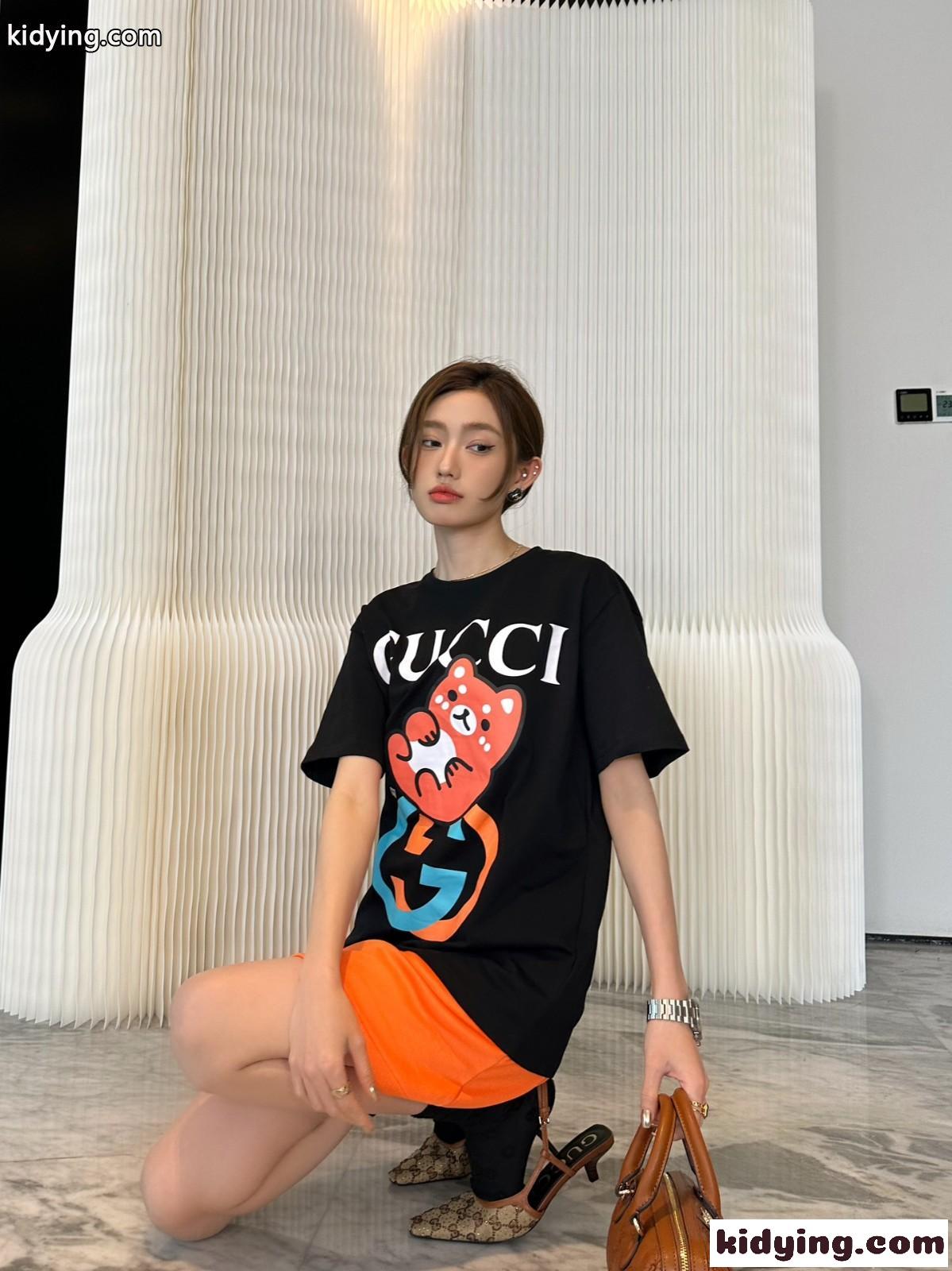 GUCCI アニマル プリント コットン Tシャツ グッチ Tシャツ コピー ユニセックス-4