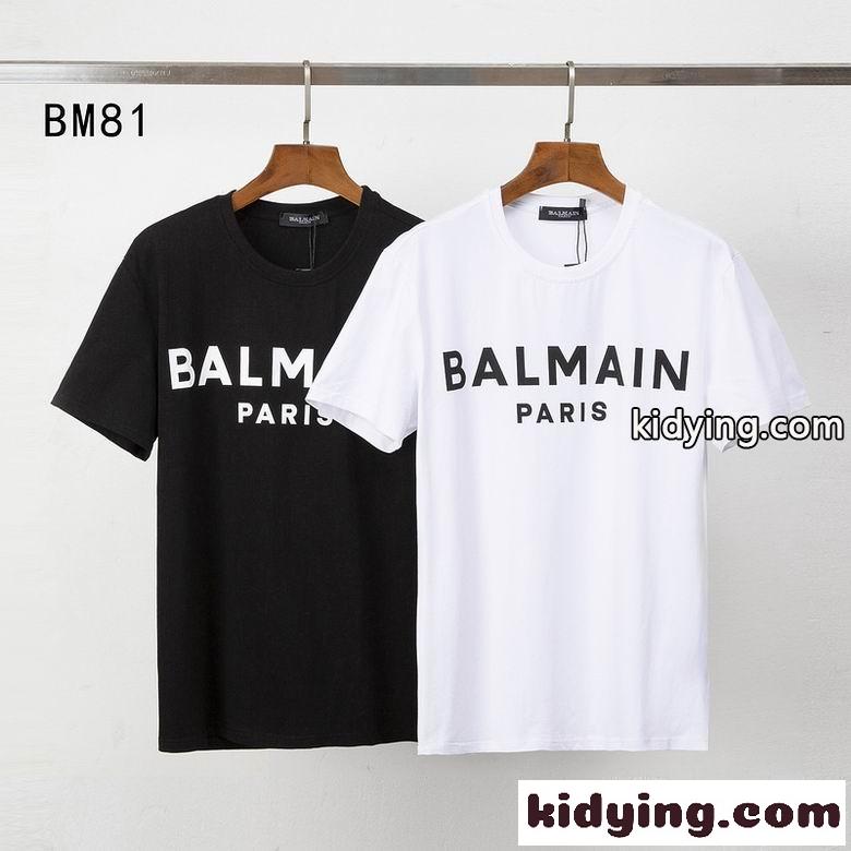 合わせやすい バルマン Tシャツ コピー 半袖 ロゴプリント 人気 ベーシック クルーネック 定番-0