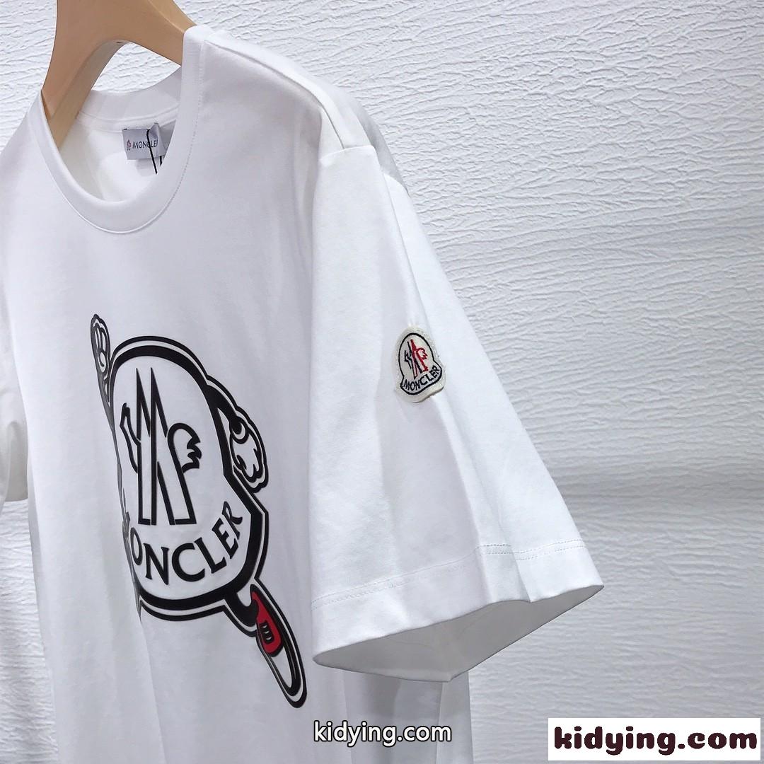 可愛い カジュアル ロゴプリント モンクレール Tシャツ コピー コットン 半袖 トップス-4