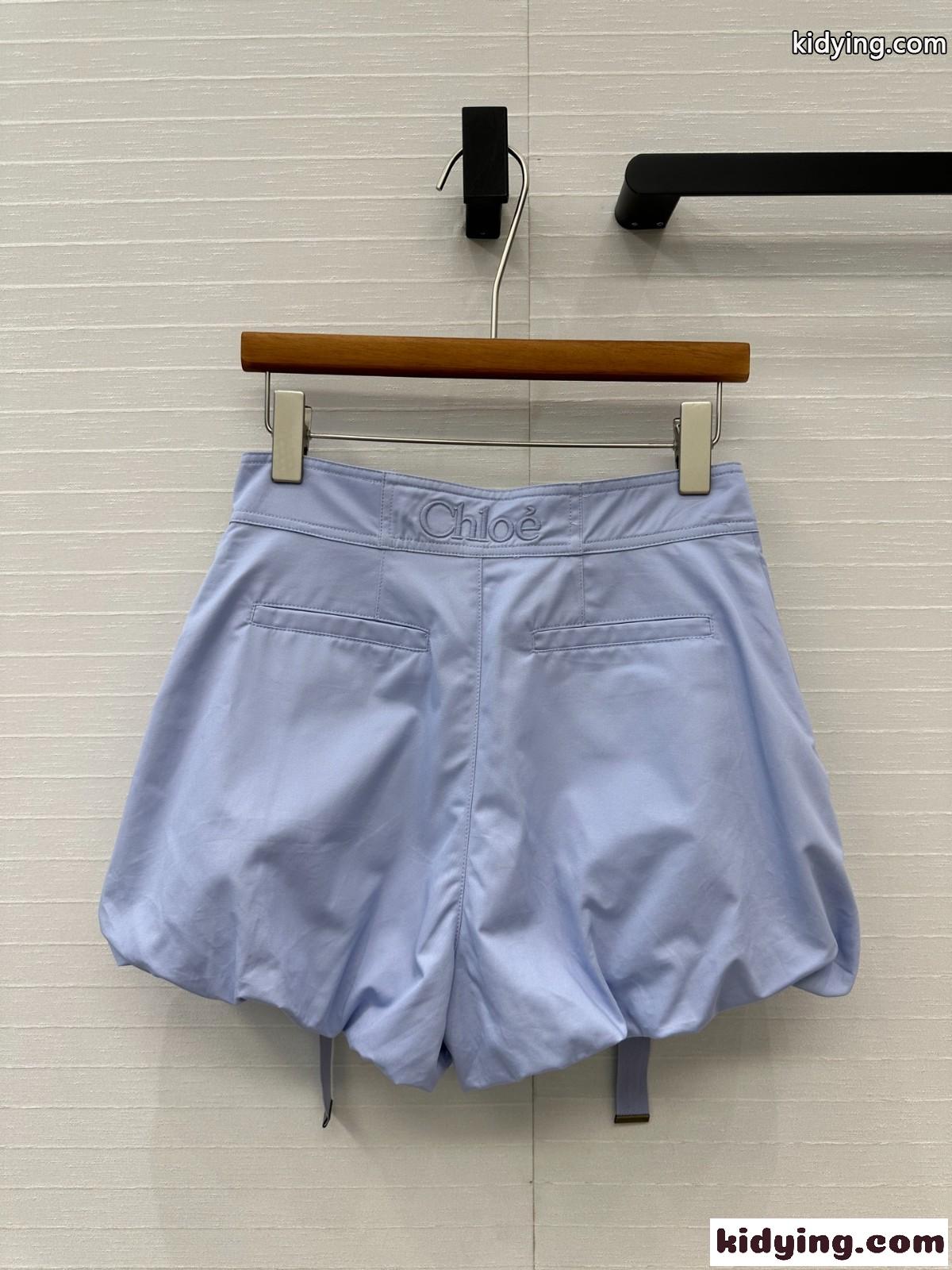 コットン ミニ バルーンショートパンツ クロエ パンツ コピー パープル-3