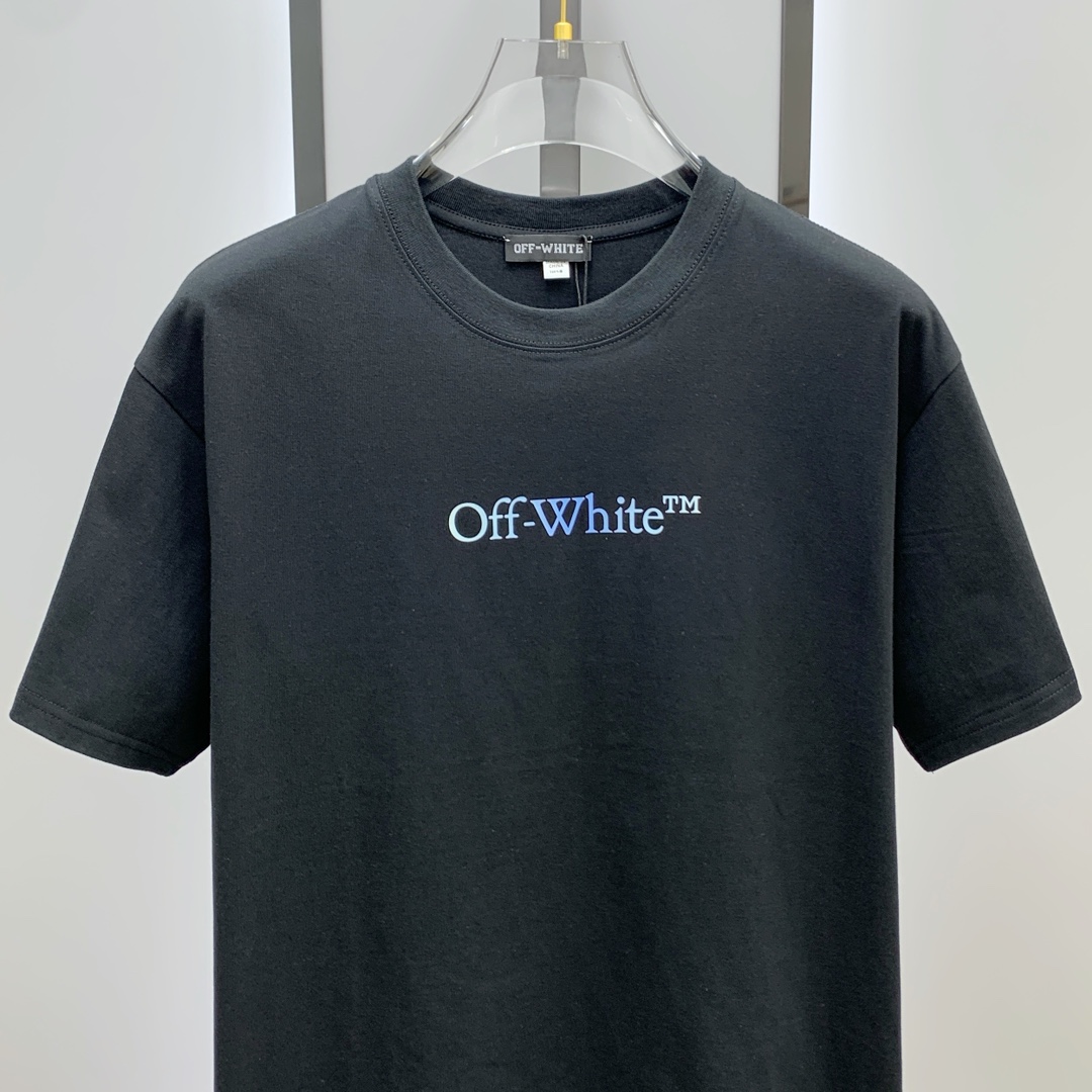 カジュアル ロゴ入り オフホワイト Tシャツ コピー コットン 半袖Tシャツ ブラック-1