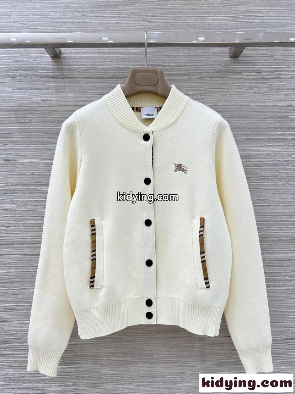 バーバリー ジャケット コピー ウール＆カシミヤ ボンバーカーディガン ベージュ-2